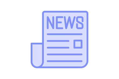 Gazete rengi ana hatları simgesi, vektör, piksel mükemmel, illüstratör dosyası