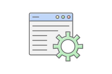 Cogwheel mühendisliği muhteşem doğrusal renk simgesi, vektör, piksel mükemmel, illüstratör dosyası