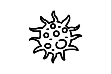 Virüs siyah dış hat simgesi, vektör, piksel mükemmel, illüstratör dosyası