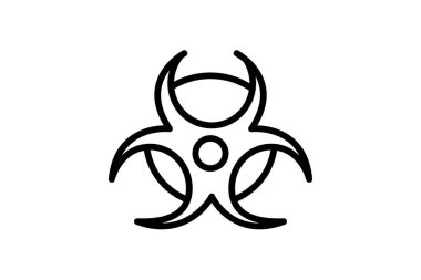 Tehlike siyah dış hat simgesi, vektör, piksel mükemmel, illüstratör dosyası