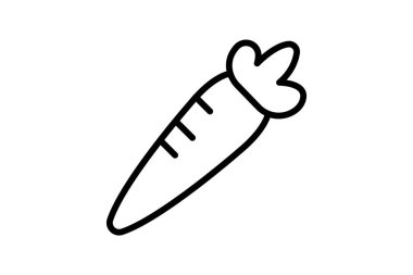 Havuç siyah dış hat simgesi, vektör, piksel mükemmel, illüstratör dosyası