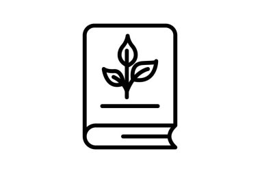 Bio Book siyah dış hat simgesi, vektör, piksel mükemmel, illüstratör dosyası
