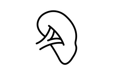 Karaciğer siyah dış hat simgesi, vektör, piksel mükemmel, illüstratör dosyası