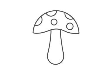 Mantar gri çizgi simgesi, vektör, piksel mükemmel, illüstratör dosyası