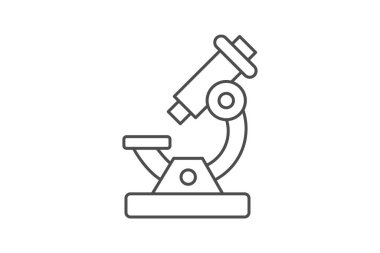 Mikroskop gri çizgi simgesi, vektör, piksel mükemmel, illüstratör dosyası