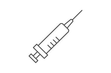 Şırınga gri ince çizgi simgesi, vektör, piksel mükemmel, illüstratör dosyası