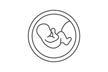 Embriyo gri çizgi simgesi, vektör, piksel mükemmel, illüstratör dosyası