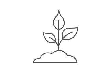 Bitki gri ince çizgi simgesi, vektör, piksel mükemmel, illüstratör dosyası