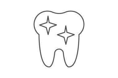 Diş gri ince çizgi simgesi, vektör, piksel mükemmel, illüstratör dosyası