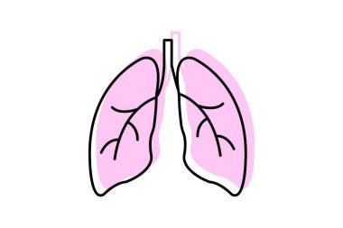 Ciğerlerin renk gölge çizgisi simgesi, vektör, piksel mükemmel, illüstratör dosyası