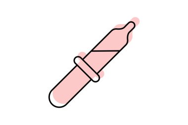 Pipette renk gölge çizgisi simgesi, vektör, piksel mükemmel, illüstratör dosyası
