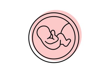 Embriyo renk gölge çizgisi simgesi, vektör, piksel mükemmel, illüstratör dosyası