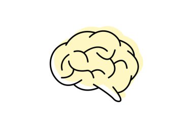 Beyin rengi gölge çizgi simgesi, vektör, piksel mükemmel, illüstratör dosyası