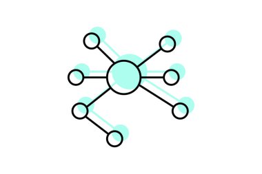 Biyo Moleküller renk gölge çizgisi simgesi, vektör, piksel mükemmel, illüstratör dosyası