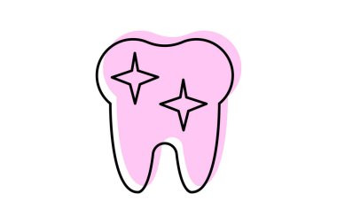 Diş rengi gölge çizgisi simgesi, vektör, piksel mükemmel, illüstratör dosyası