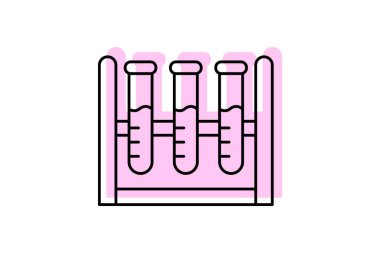 Test Tüpü renk gölge çizgisi simgesi, vektör, piksel mükemmel, illüstratör dosyası