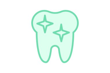 Diş rengi dış hat simgesi, vektör, piksel mükemmel, illüstratör dosyası