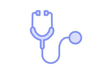 Stetoskop renk taslağı simgesi, vektör, piksel mükemmel, illüstratör dosyası