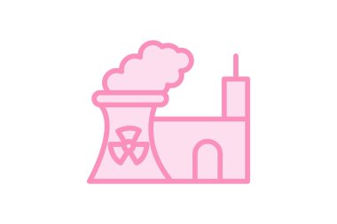 Nükleer renk taslağı simgesi, vektör, piksel mükemmel, illüstratör dosyası