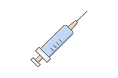 Şırınga muhteşem çizgi renk simgesi, vektör, piksel mükemmel, illüstratör dosyası