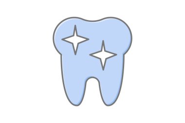 Diş muhteşem çizgi renk simgesi, vektör, piksel mükemmel, illüstratör dosyası