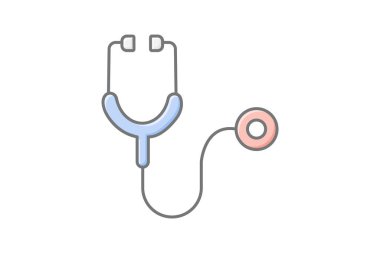 Stethoscope muhteşem doğrusal renk simgesi, vektör, piksel mükemmel, illüstratör dosyası