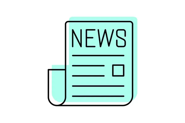 Gazete rengi gölge çizgisi simgesi, vektör, piksel mükemmel, illüstratör dosyası