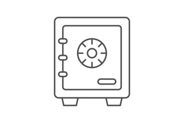 İş dolabı simgesi, güvenli, depolama, iş dolabı, güvenlik ince simgesi, düzenlenebilir vektör simgesi, piksel mükemmel, illüstratör ai dosyası