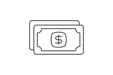 Büyük Para simgesi, zenginlik, finans, para çantası, finansal başarı ince çizgi simgesi, düzenlenebilir vektör simgesi, piksel mükemmel, illüstratör ai dosyası