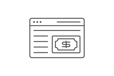 Web Para simgesi, çevrimiçi finans, finans, para, dijital para birimi ince çizgi simgesi, düzenlenebilir vektör simgesi, piksel mükemmel, illüstratör ai dosyası