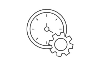 Saat Ayarları simgesi, zaman, ayarlar, saat, zaman yönetimi ince çizgi simgesi, düzenlenebilir vektör simgesi, piksel mükemmel, illüstratör ai dosyası