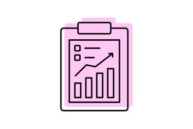 İş Planı simgesi, strateji, planlama, belge, stratejik planlama renk ince ikonu, düzenlenebilir vektör simgesi, piksel mükemmel, illüstratör ai dosyası