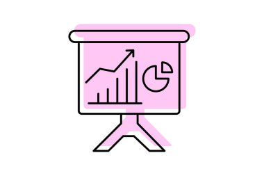 Finansal Analiz simgesi, veri, finans, grafik, veri yorumlama renk rengi ince simgesi, düzenlenebilir vektör simgesi, piksel mükemmel, illüstratör ai dosyası