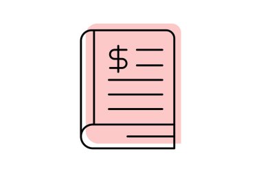 Finansal açıklama simgesi, finans, belge, rapor, mali rapor, finansal rapor renk gölge ince simgesi, düzenlenebilir vektör simgesi, piksel mükemmel, illüstratör ai dosyası