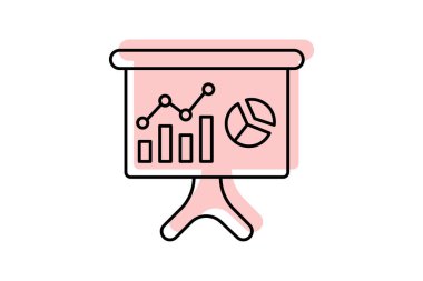 Analitik simge, veri, çizelge, finans, veri yorumlama renk inceltme simgesi, düzenlenebilir vektör simgesi, piksel mükemmel, illüstratör ai dosyası