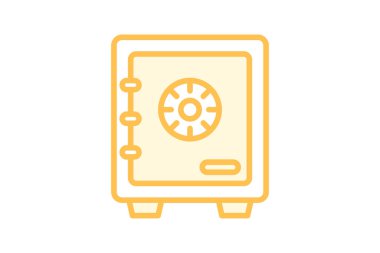 İş dolabı simgesi, güvenli, depolama, iş dolabı, güvenlik duotone satırı simgesi, düzenlenebilir vektör simgesi, piksel mükemmel, illüstratör ai dosyası