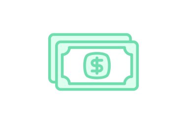 Büyük Para simgesi, zenginlik, finans, para çantası, finansal başarı duotone çizgi simgesi, düzenlenebilir vektör simgesi, piksel mükemmel, illüstratör ai dosyası