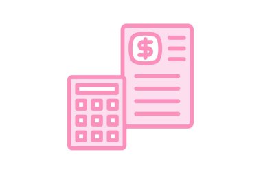 Muhasebe simgesi, finans, hesaplama, para, finansal analiz duotone satır simgesi, düzenlenebilir vektör simgesi, piksel mükemmel, illüstratör ai dosyası