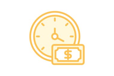 Zaman Para simgesi, saat, kum saati, finans, zaman duoton satırı simgesi, düzenlenebilir vektör simgesi, piksel mükemmel, illüstratör ai dosyası