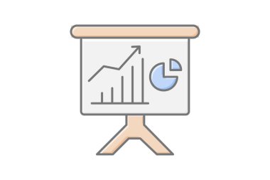 Mali Analiz simgesi, veri, finans, grafik, veri yorumlama lineal renk simgesi, düzenlenebilir vektör simgesi, piksel mükemmel, illüstratör ai dosyası