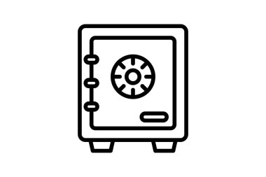 İş dolabı simgesi, güvenli, depolama, iş dolabı, güvenlik hattı simgesi, düzenlenebilir vektör simgesi, piksel mükemmel, illüstratör ai dosyası