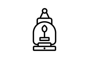 Fener simgesi, ışık, aydınlatma, dekoratif, geleneksel fener çizgisi simgesi, düzenlenebilir vektör simgesi, piksel mükemmel, illüstratör ai dosyası