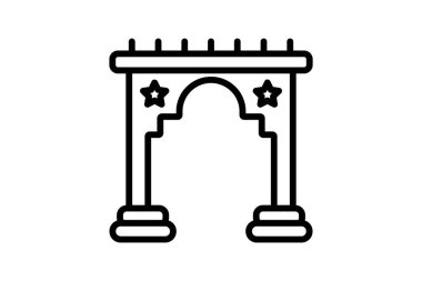 İslami Kemer simgesi, kemer, mimari, İslami mimari, İslami kemer mimari özellik çizgisi simgesi, düzenlenebilir vektör simgesi, piksel mükemmel, illüstratör ai dosyası