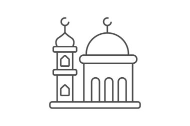 Minare simgesi, kule, cami, İslami mimari, minare cami ince çizgisi ikonu, düzenlenebilir vektör simgesi, piksel mükemmel, illüstratör ai dosyası