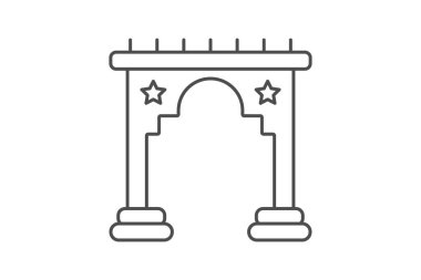 İslami Kemer simgesi, kemer, mimari, İslami mimari, İslami kemer mimari, mimari özellik ince simgesi, düzenlenebilir vektör simgesi, piksel mükemmel, illüstratör ai dosyası