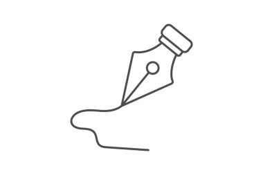 Arapça Kaligrafi Kalem simgesi, Kaligrafi kalemi, sanat, Arap kaligrafi, kalem sanatsal araç çizgisi simgesi, düzenlenebilir vektör simgesi, piksel mükemmel, illüstratör ai dosyası