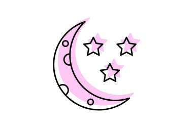 Hilal Ay simgesi, ay, gece, gökyüzü, ay rengi ince çizgi simgesi, düzenlenebilir vektör simgesi, piksel mükemmel, illüstratör ai dosyası