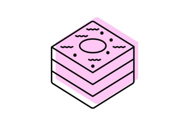 Geleneksel Arap Tatlıları ikonu, tatlılar, tatlı, Arap tatlıları, geleneksel Arap tatlıları kültürel lezzet renk gölge ince ikonu, düzenlenebilir vektör ikonu, piksel mükemmel, illüstratör ai dosyası