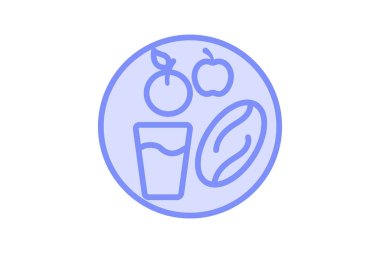 İftar Tabağı simgesi, yemek, yemek, kahvaltı, iftar tabağı akşam yemeği duotone çizgi simgesi, düzenlenebilir vektör simgesi, piksel mükemmel, illüstratör ai dosyası