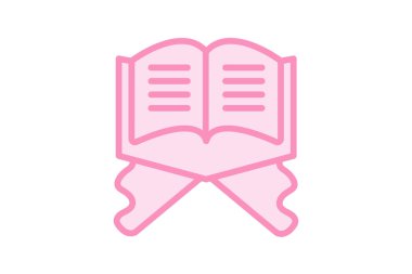Kuran ikonu, kutsal kitap, dinsel, İslami kutsal kitap, Kuran-ı Kerim kutsal metin duoton satır simgesi, düzenlenebilir vektör simgesi, piksel mükemmel, illüstratör ai dosyası